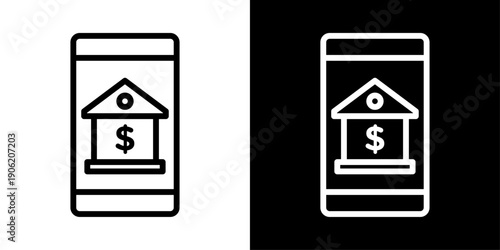 Online banking icon representing digital payments, mobile banking, financial transactions, and secure banking apps.