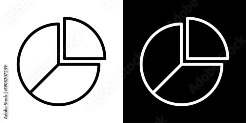 Pie chart icon representing data analysis, percentage breakdown, business statistics, analytics report, and dashboard UI.