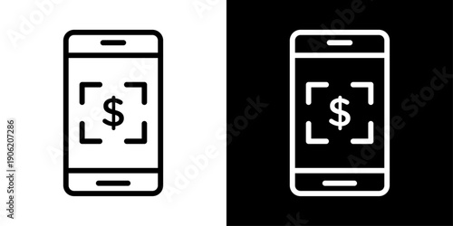 QR payment icon representing scan to pay, mobile transaction, digital wallet, secure checkout, and fintech app interface.