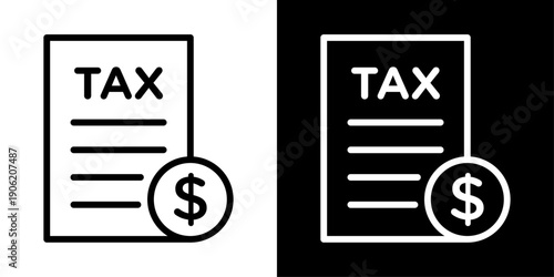 Tax payment icon representing tax bill, government fee, financial obligation, online payment, and finance app interface.