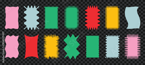  color squiggle stories frames set groovy shapes zigzag 