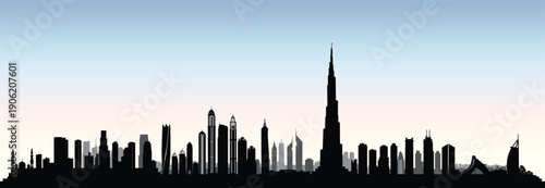 City Dubai skyline. UAE cityscape United Arab Emirates urban view