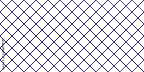 Seamless blue geometric grid pattern with clean diamond lines. Minimal abstract repeating background ideal for wallpaper, textile, packaging, and surface design. Modern elegant texture for print and 