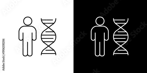 Human DNA icon representing genetics and life science research in biotechnology and medicine