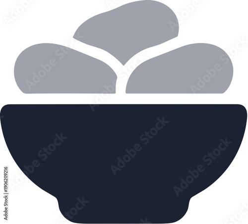 Simple Flat Design Potatoes in Bowl Culinary Food Illustration