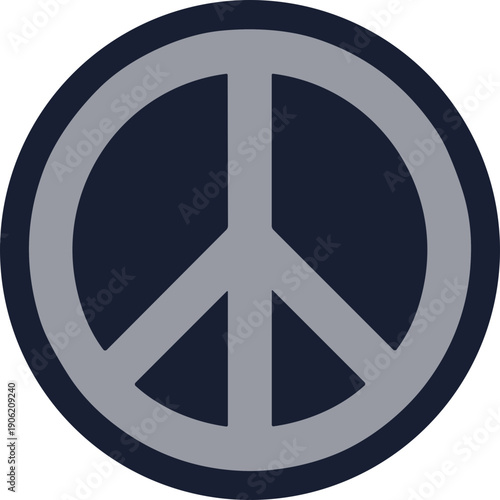 Simple Flat Design Peace Symbol Circle Shape Graphic Illustration