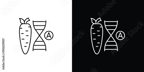 Single Icon of Carrot DNA Symbolizing Genetic Engineering and Food Science Innovation