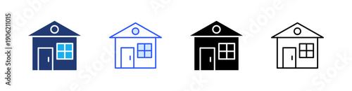 House Multiple Style Icon Set Vector 