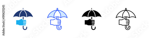 Insurance Multiple Style Icon Set Vector 