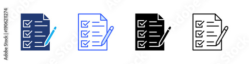 Planning Multiple Style Icon Set Vector 