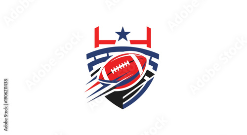 Action-Packed Football Logo Design, Sports Branding, Digital Art, Vibrant Colors, Modern Style, Dynamic Concept