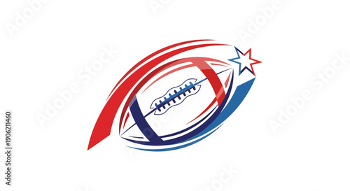 Action-Packed Football Logo Design, Sports Branding Concept, Graphic Art, Dynamic Environment, Visual Representation