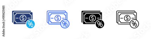 Dividends Multiple Style Icon Set Vector 