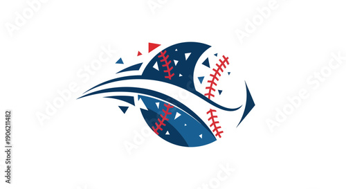Dynamic Baseball Logo Design, Sports Branding, Creative Graphics, Vector Illustration, Modern Style, Eye-Catching Visual Concept