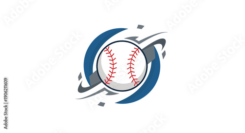 Baseball Action Logo Design, Sports Illustration, Creative Environment, Modern Concept, Graphic Art