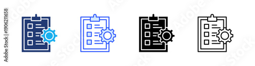 Management Multiple Style Icon Set Vector 