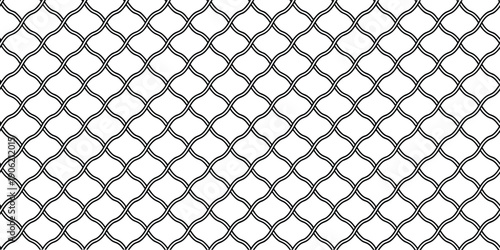 Seamless gray lattice geometric pattern with interlocking curved shapes. Elegant repeating abstract background ideal for wallpaper, fabric, and surface design. Modern decorative texture for print and 