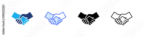 Handshake Multiple Style Icon Set Vector 
