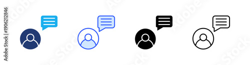 Talking Multiple Style Icon Set Vector 