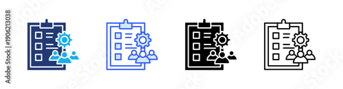 Task Assignment Multiple Style Icon Set Vector 