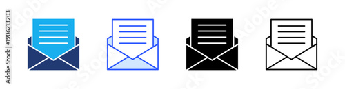 Letter Multiple Style Icon Set Vector 