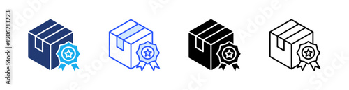 Product Quality Multiple Style Icon Set Vector 