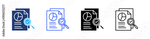 Analysis Multiple Style Icon Set Vector 