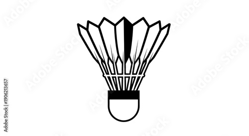 Shuttlecock illustration isolated on a simple background from a straightforward view