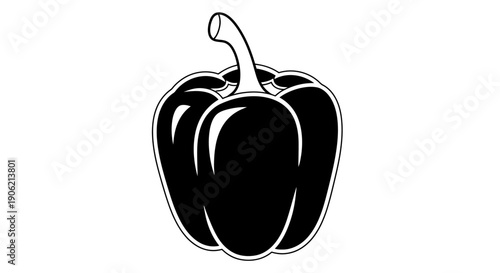 Detailed illustration of a black pepper on a white background from a front viewpoint