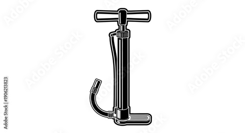 Detailed illustration of a manual pump handle isolated on a plain background from a front viewpoint