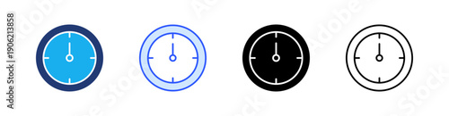 Time Multiple Style Icon Set Vector 