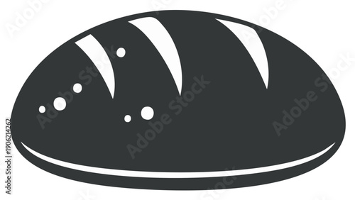 Simple Loaf of Bread Icon Vector Graphic Minimalist Bakery Food Silhouette