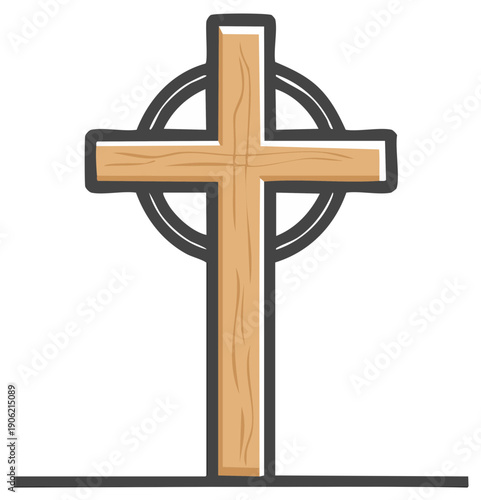 Celtic Cross Symbol with Circle Decoration Religious Icon Christianity and spirituality