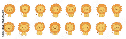 cute lion clipart design illustration