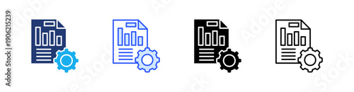 Performance Multiple Style Icon Set Vector 