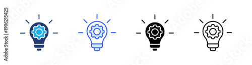 Concept Multiple Style Icon Set Vector 