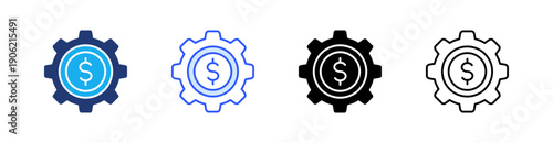 Asset Management Multiple Style Icon Set Vector 