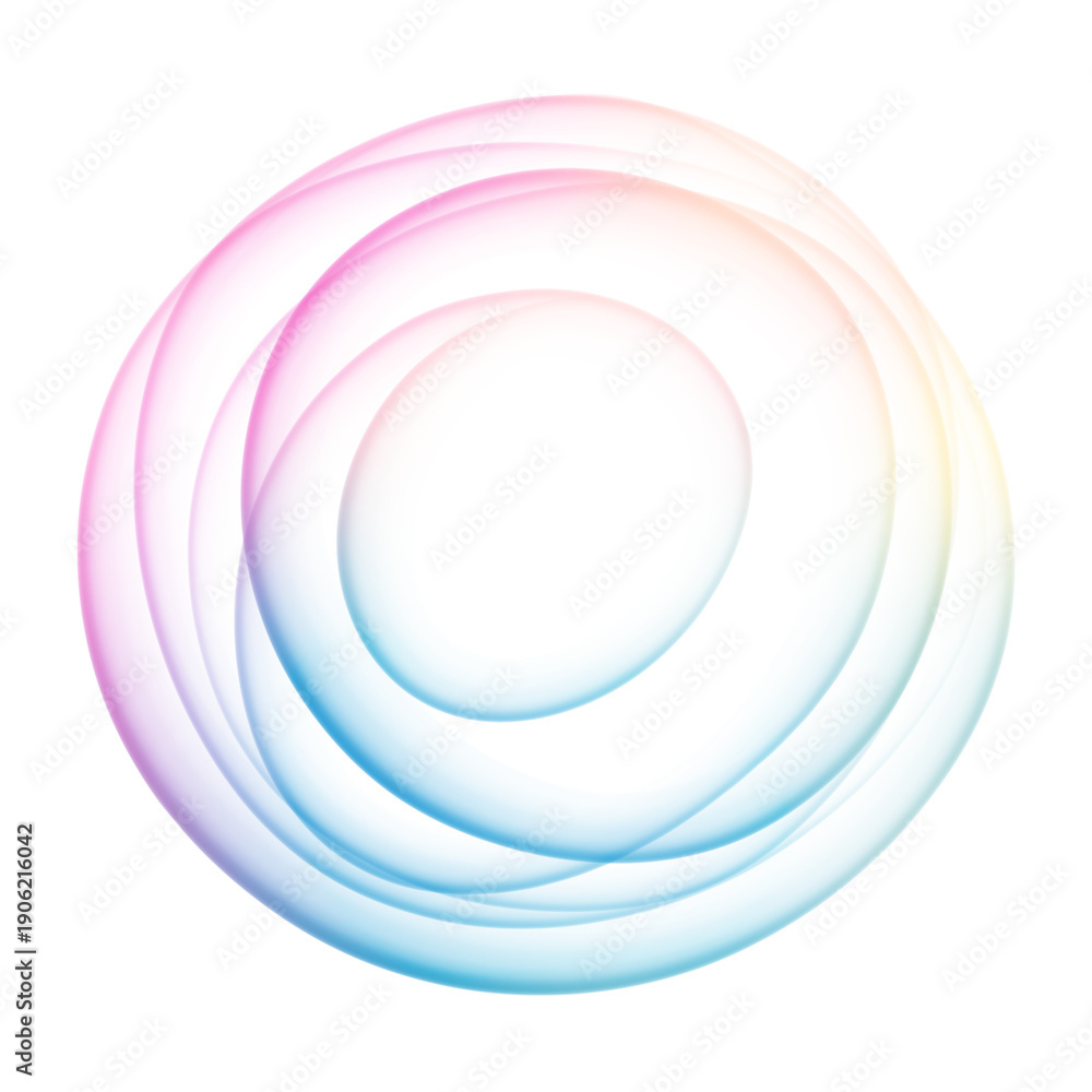 Obraz premium Modern Abstract Circular Flow Shape with Soft Gradient Transparent