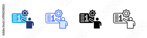 Instructions Multiple Style Icon Set Vector 
