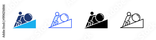 Struggle Multiple Style Icon Set Vector 