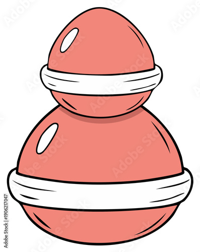 Stylized Pink Pomander Ornament for festive holiday decoration, modern design with spherical elements and minimalist style.