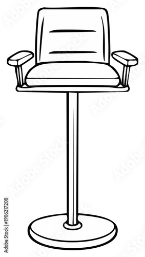 Minimalist Bar Stool Line Art Illustration