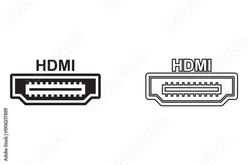 hdmi icon , port icon vector
