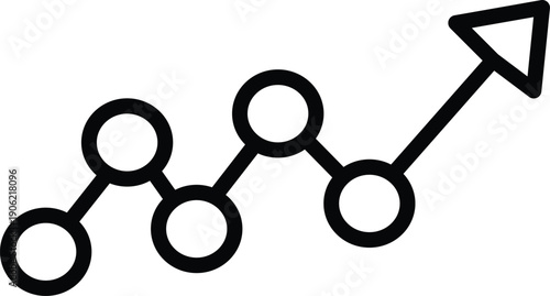 Art & Illustration, Minimalist Vector Line Icon of Network Connection Nodes for Global Communication and Digital Technology Data Linking