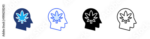 Drug Addiction Multiple Style Icon Set Vector 