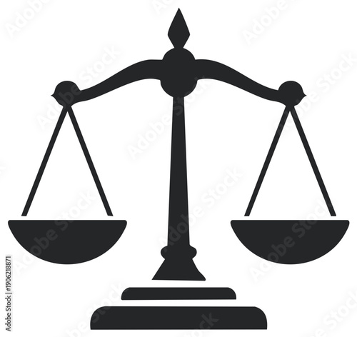 Scales of Justice Silhouette Law Judgement Sign Symbol Legal System Illustration
