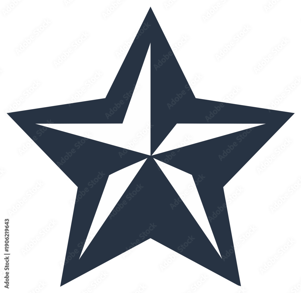 Obraz premium Simple Five Point Star in Dark Blue Isolated Design Element for Decoration and Graphics