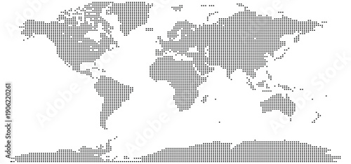 A minimalist dotted world map with a seamless design element. Abstract dot map using for various creative projects and presentations.