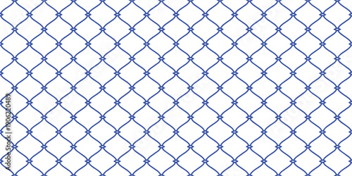 Seamless blue geometric lattice pattern with interlocking diamond grid. Modern repeating background ideal for wallpaper, textile, packaging, and digital design. Clean ornamental texture with 