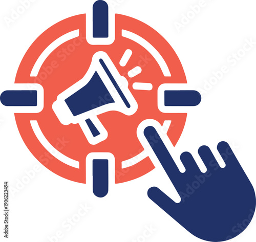An illustrative icon depicting targeted marketing or digital advertising strategies for promotion